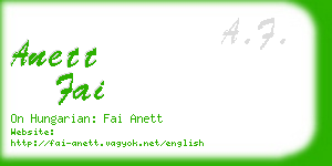 anett fai business card